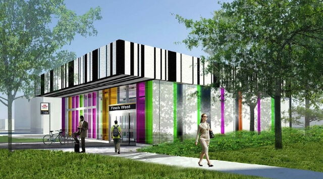 Finch West Station Main Entrance, image courtesy of TTC / Stevens Group Architec
