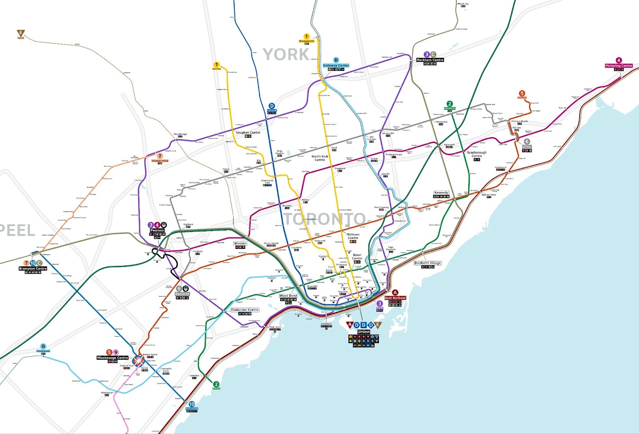 GTA Transit 2050 Plan Map