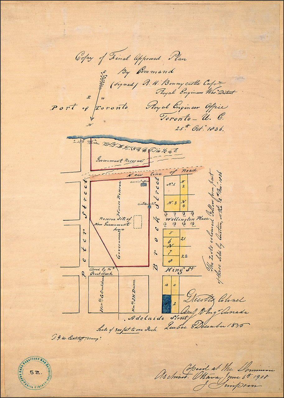 1836 map (2) of Toronto-area near present day Spadina (south at top of map)  TPL.jpg