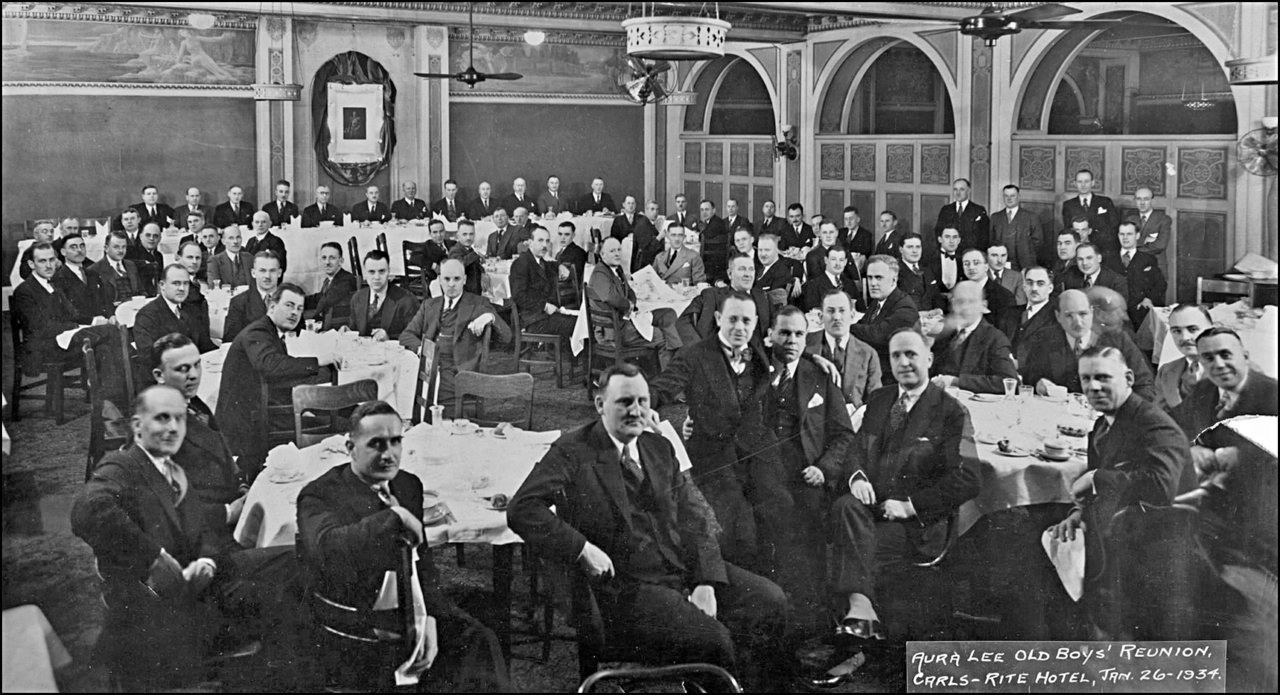 Aura Lee Old Boys' Reunion 1934, held in the Grand Union Hotel, Front St. W., N-E corner Simco...jpg