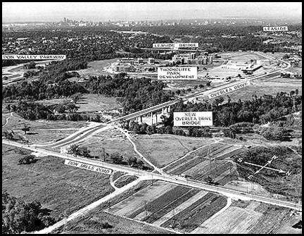 Don Mills Rd. and new bridge to Thorncliffe 1960.JPG