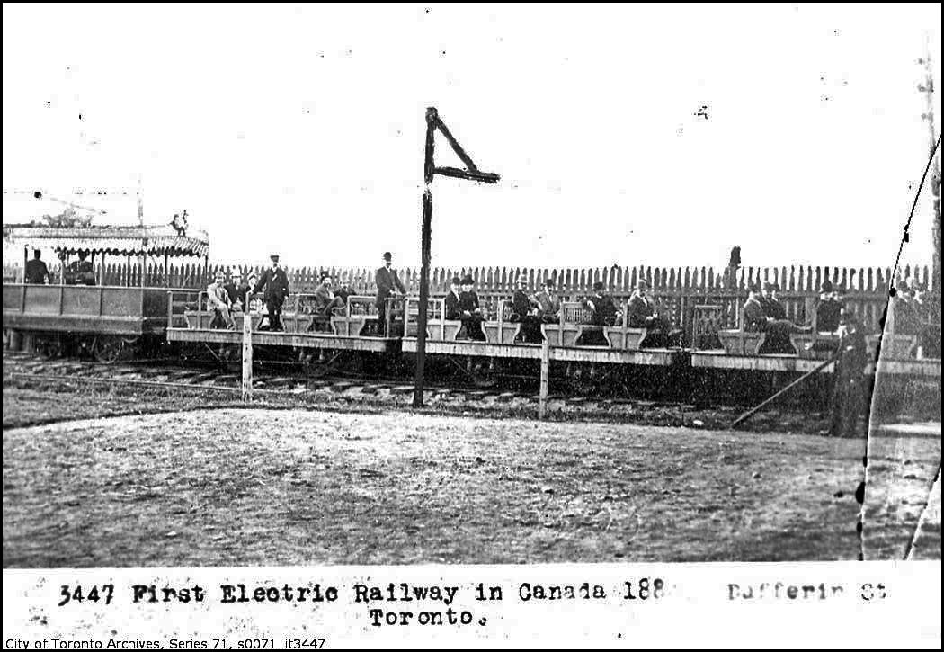 First electric railway in Canada, at the Toronto Industrial Exhibition 1884.jpg
