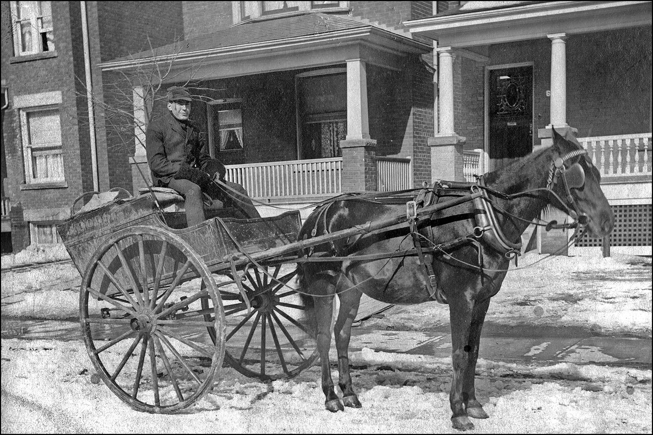 George Phillips, delivery boy for Dorst (butcher on Gerrard Street E. & Howland Rd.) 1908  TPL.jpg