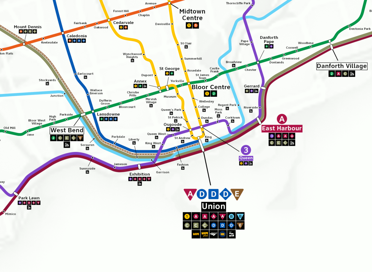 Downtown Toronto Transit Map 2040