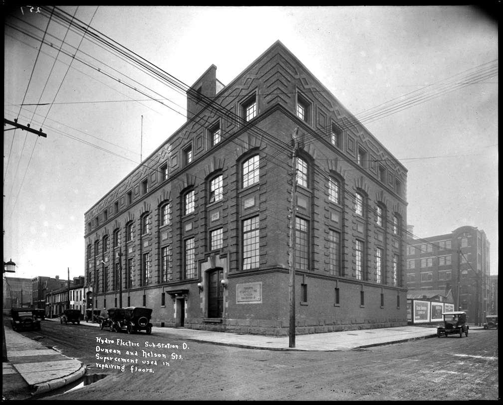 Hydro Electric Sub-Station D corner of Duncan and Nelson Sts. c.1920 LAC.jpg