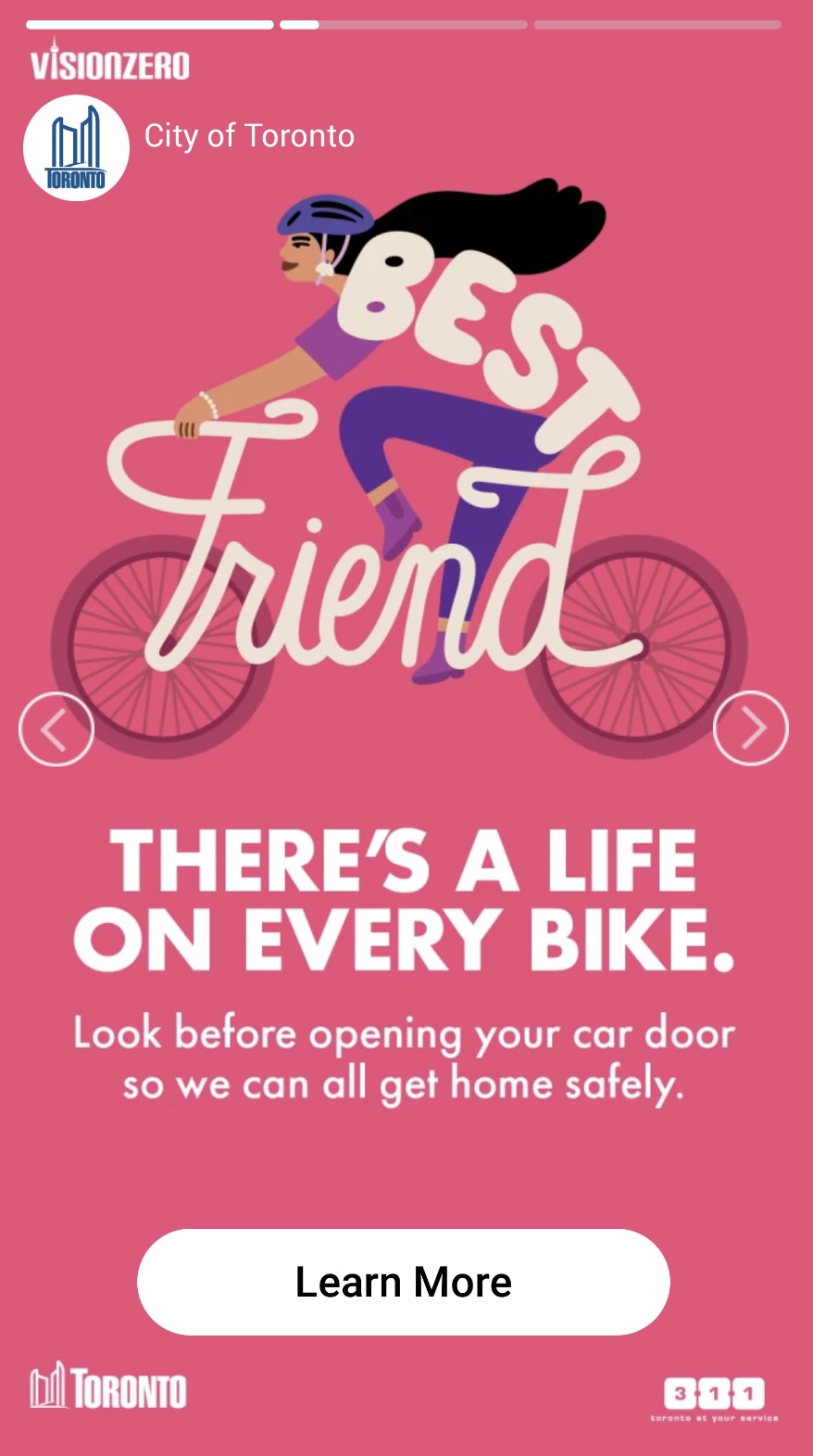 ad tagline is There's a life on every bike showing a person on a bike portrayed as a best friend