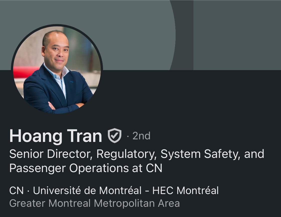 Screenshot LinkedIn profile Hoang Tran