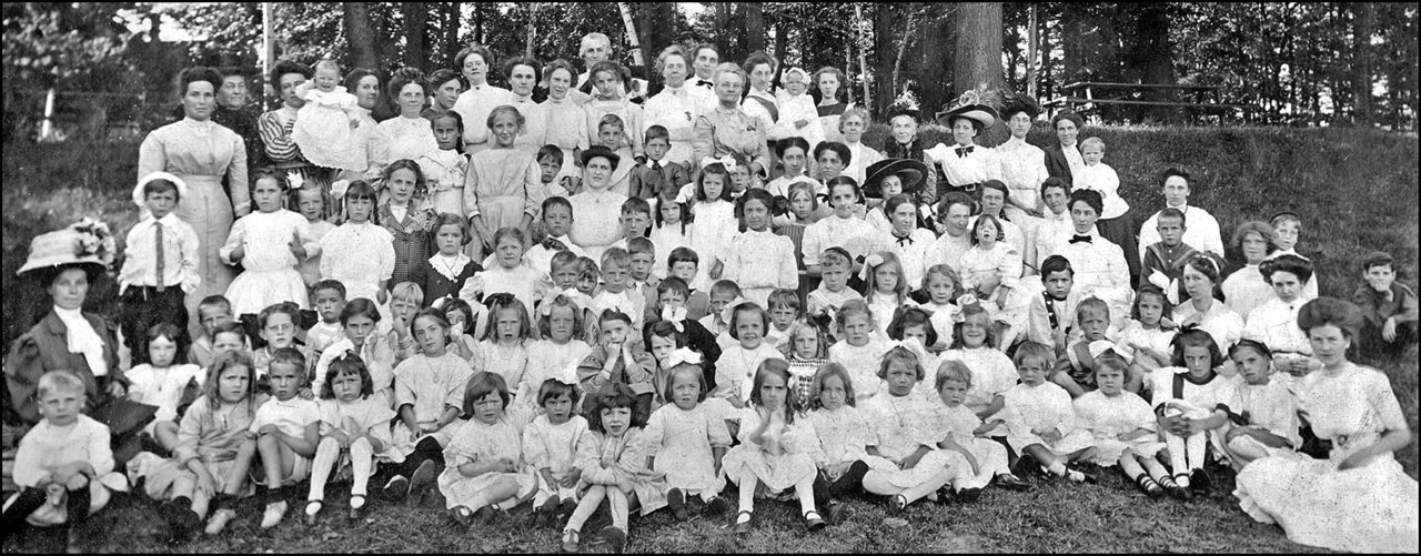 Kew Beach Presbyterian Church Sunday School teachers, mothers and students, possibly at 88 Bal...jpg