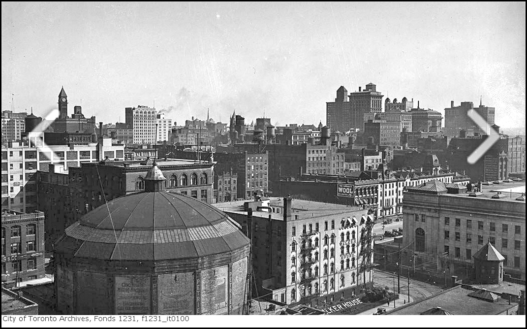 Looking N:E from Old Union Station towards York-Front intersection 1926.jpg