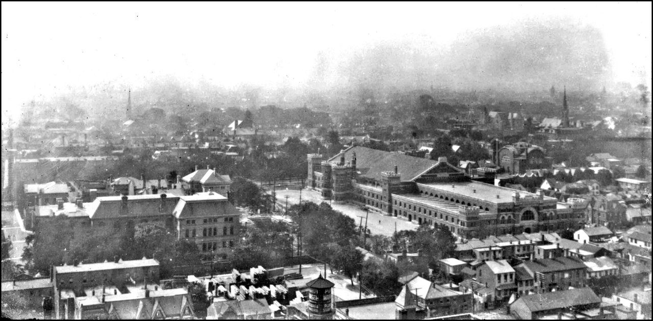 Looking towards Osgoode Hall and University Avenue Armouries from City Hall 1911 TPL.jpg