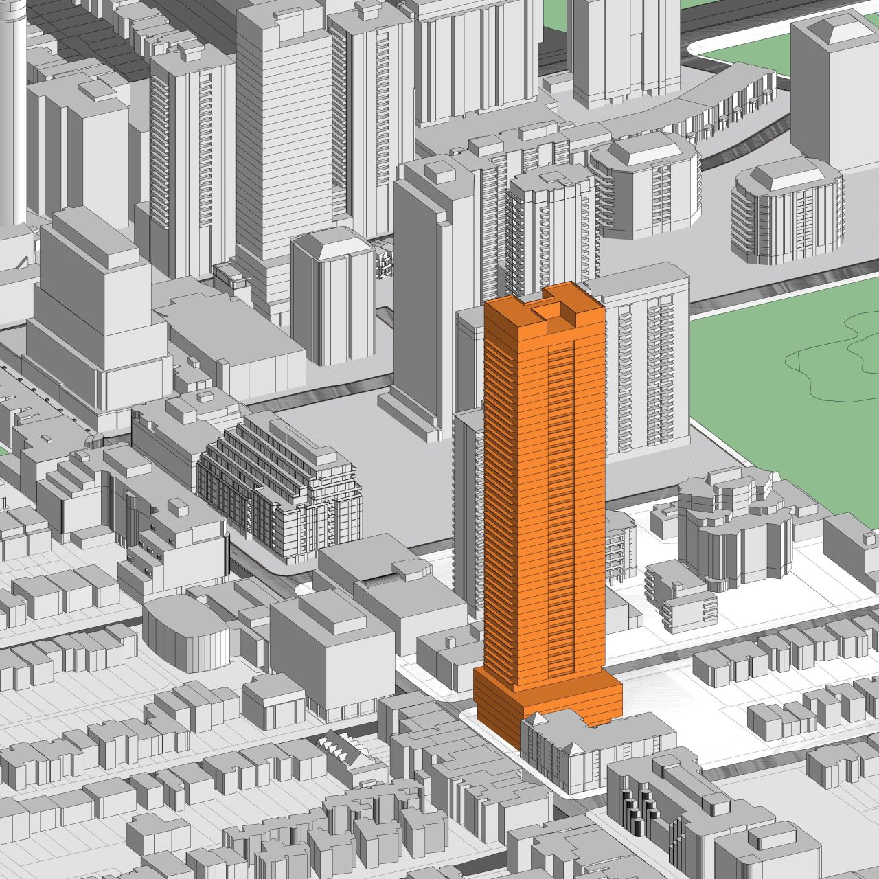 PLN - Renderings or Perspective Drawings - 1233 Yonge St- 3D View from South-West - Square-0.jpg