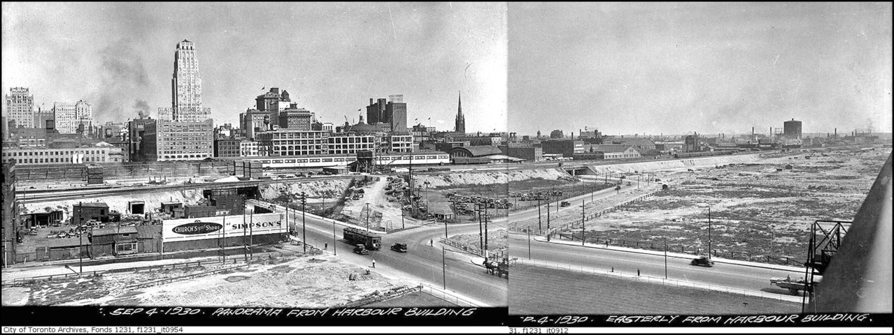 to the NE from roof of Toronto harbour Commission Building 1930.jpg