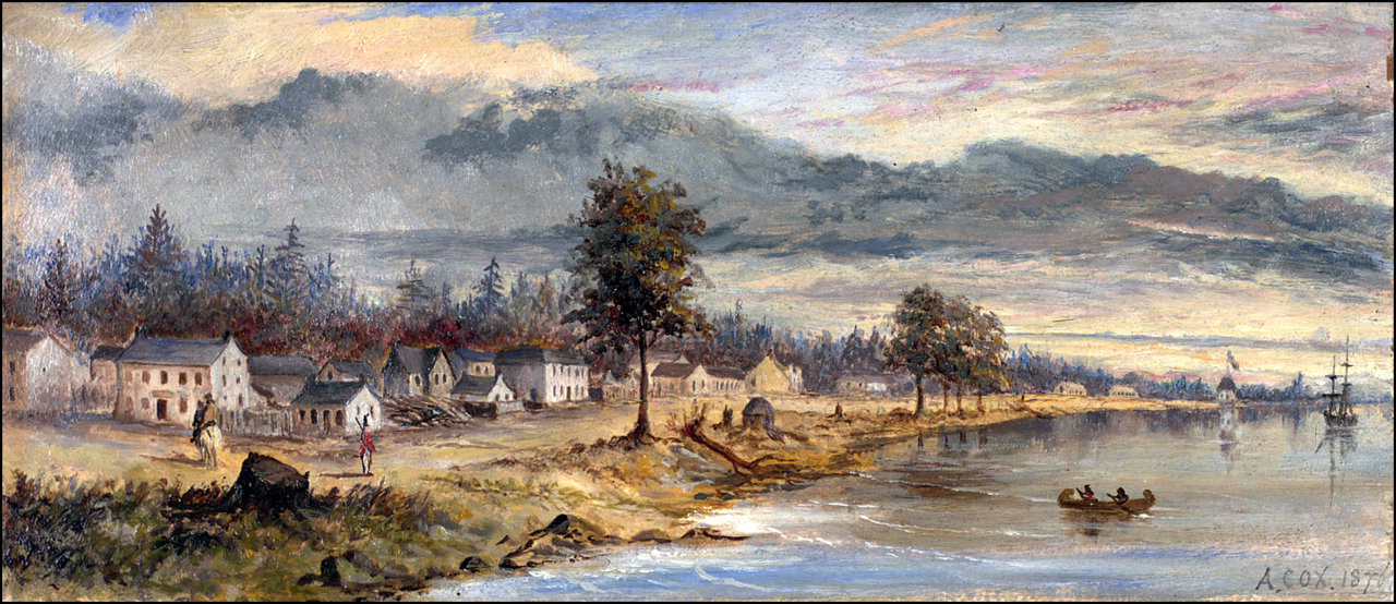 Toronto 1803 by Edward Walsh (1766-7-1832) Looking east along Front St. E., the north east cor...jpg