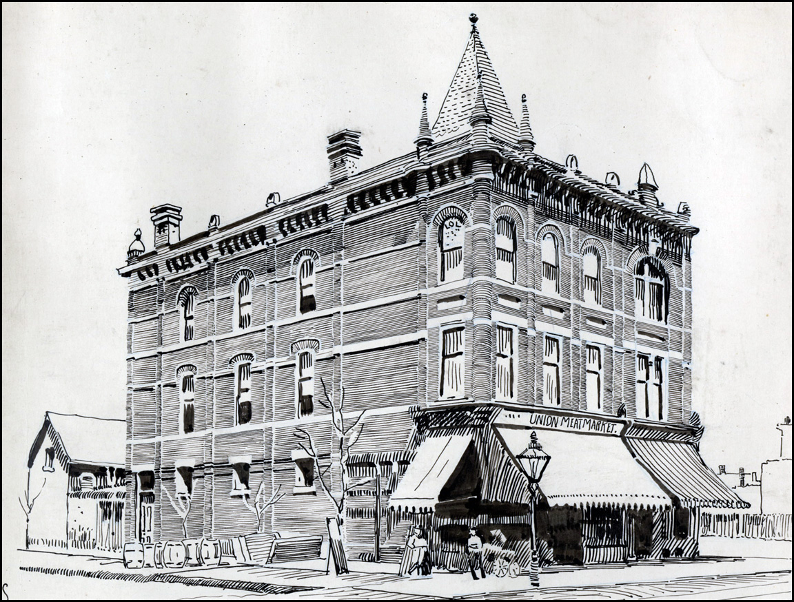 Union Meat Market, Queen St. W., n.e. corner O'Hara Ave.  1890  TPL.jpg